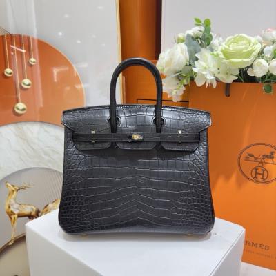 cheap quality Birkin 25 Matte Alligator Noir GHD 